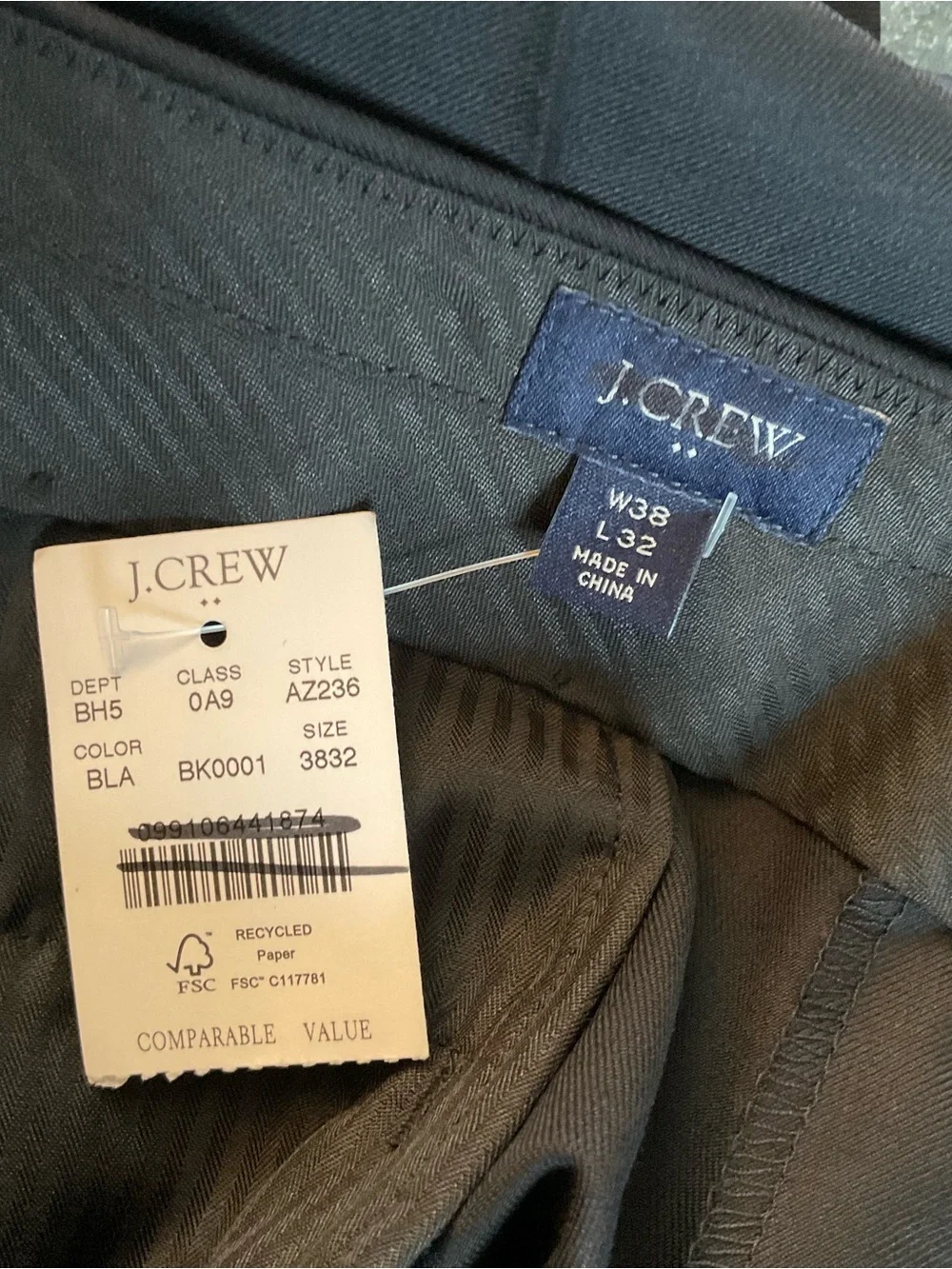 J.Crew Slim-fit Thompson tuxedo pant Men’s 38x32 NWT Formal Dress Black Tie